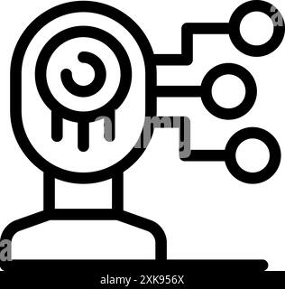 Artificial intelligence is using a digital eye to analyze data and make decisions Stock Vector