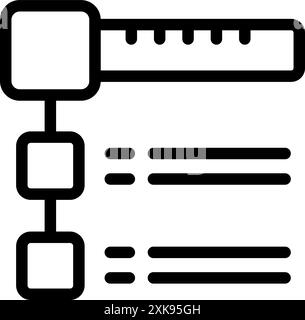 Simple algorithm is using linear search operation to find data in a data structure Stock Vector