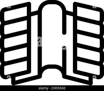 Open notebook with blank lined pages for taking notes, writing, journaling, or studying Stock Vector