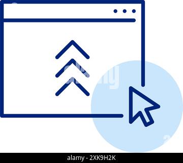 Online file share. Website data transfer. Web content distribution, file upload. Pixel perfect, editable stroke icon Stock Vector
