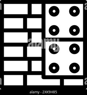 Line art icon of a server room showing data storage with hard drives Stock Vector