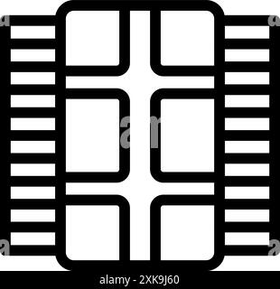 Black outline icon representing a memory chip for electronic devices Stock Vector