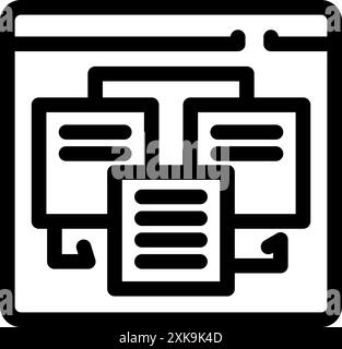 This icon represents editing content in a content management system - cms - Stock Vector