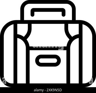 Simple thin line icon of a suitcase, perfect for websites and apps related to travel and business Stock Vector
