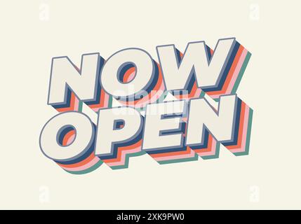 Now open. Text effect design in 3d look with eye catching colors Stock ...