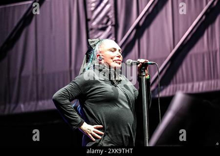 Loredana Berte during Loredana Berte, Italian singer Music Concert in Bergamo, Italy, July 19 2024 Stock Photo