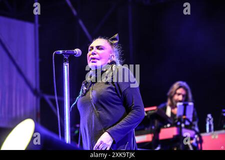 Loredana Berte during Loredana Berte, Italian singer Music Concert in Bergamo, Italy, July 19 2024 Stock Photo