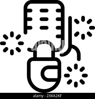Microphone is recording audio, with sound waves emanating from it, representing music production or podcasting Stock Vector