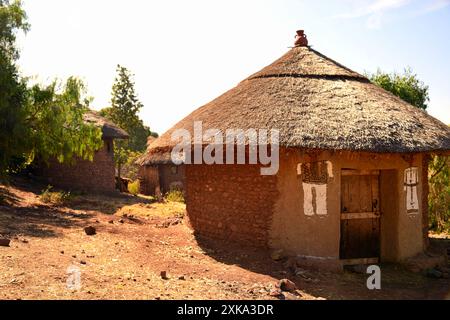 Ethiopia,Lalibela, Traditional stone houses in Lalibela Stock Photo