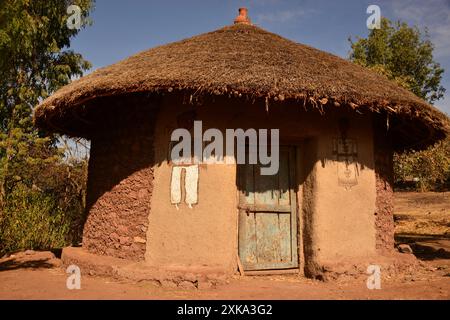 Ethiopia,Lalibela, Traditional stone houses in Lalibela Stock Photo