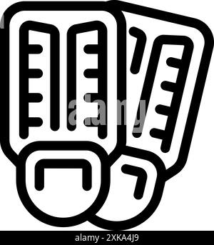 Pair of professional swimming fins for diving in sea and ocean are isolated on white background Stock Vector
