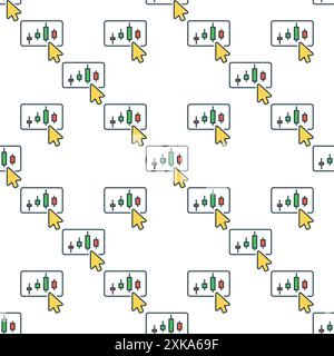 Candlestick Chart with Mouse Cursor vector concept colored icon or logo ...