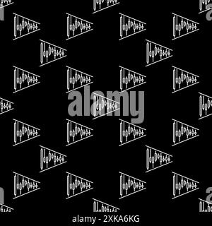 Candlestick Triangle figure vector cryptocurrency trading concept linear seamless pattern Stock Vector