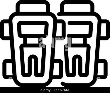 Simple icon of a pair of orthopedic braces, helping patients with leg injuries recover Stock Vector