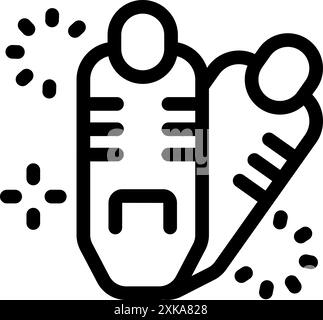 Line art icon of two astronauts wearing spacesuits and floating in space surrounded by stars Stock Vector