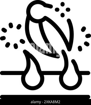 Nano technology removing hair from skin icon concept. Nano technology removing hair from skin illustration, sign, symbol Stock Vector