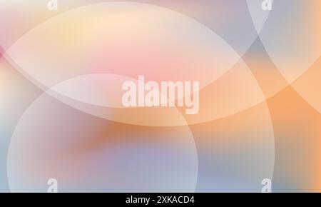 Bright colored holographic background with circle shapes. Abstract modern liquid gradient creative banner. Blurred soft blend color gradation Stock Vector