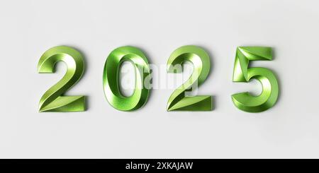 New Year 2025 Creative Design Concept with stethoscope - 3D