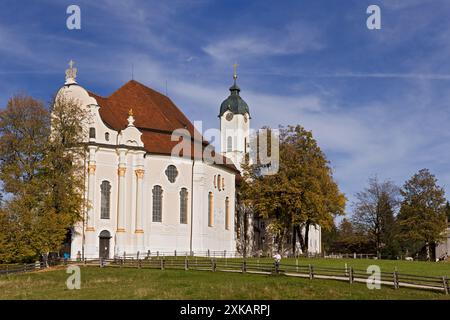 the world-famous rococo church “wieskirche” is located near steingaden in upper bavaria Stock Photo