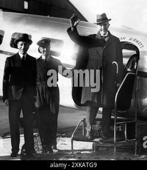 British Prime Minister Neville Chamberlain before his flight to Germany, where he will meet Adolf Hitler at the Berghof on Obersalzberg. [automated translation] Stock Photo