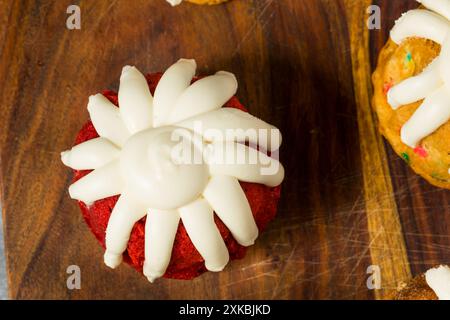Homemade Sweet Mini Bundt Cakes with Buttercream Frosting Stock Photo