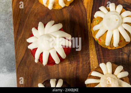 Homemade Sweet Mini Bundt Cakes with Buttercream Frosting Stock Photo