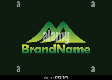 Mountain logo design vector template. Green mountain logotype concept. Stock Vector