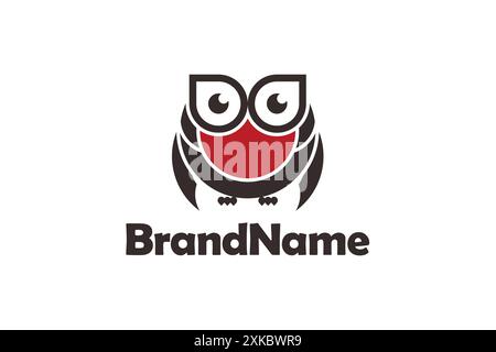 Owl mask logo design concept. Logo of an owl wearing a mask. Owl Logo Design Illustration. Stock Vector