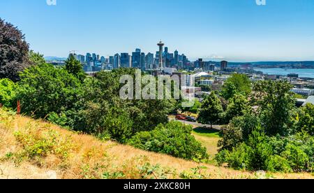 A veiw of the Seattle skyline from Kerry Park on Queen Anne Hill Stock