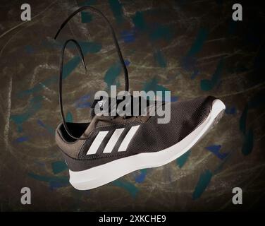 Mansfield,Nottingham,United Kingdom,22nd July 2024:Studio product image of a Adidas sneaker. Stock Photo