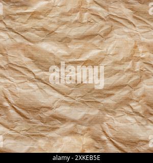 Seamless 4k photo texture of crumpled packaging cardboard paper. Stock Photo
