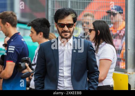 Hungaroring, Mogyorod, Hungary. 21.July.2024; Mohammed Ben Sulayem of UAE and FIA President during Formula One Hungary Grand Prix Credit: Jay Hirano/AFLO/Alamy Live News Stock Photo