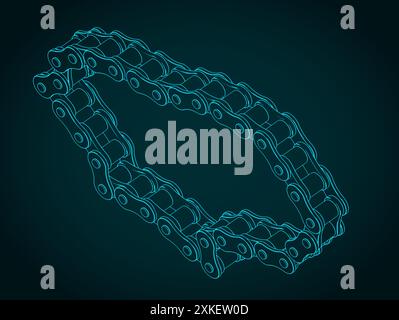 Stylized vector illustration of a chain for a chain transmission Stock Vector