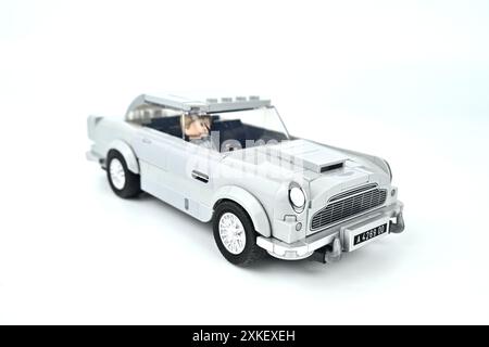 Lego 007 Aston Martin DB5 James Bond Lego speed champions – Wales, UK  – 13 July 2024 Stock Photo