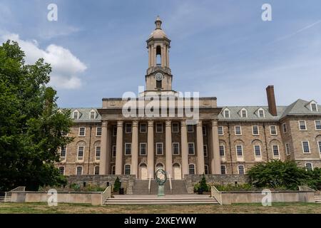 Old Main, administrative building of Penn State University located State College, Pennsylvania, USA. Stock Photo