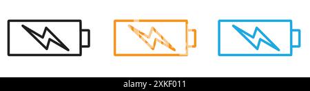 battery icon vector logo set collection or bundle pack group Stock Vector
