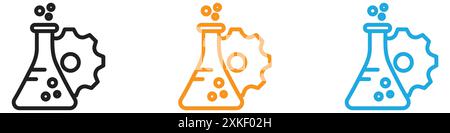 Biomedical engineer icon vector logo set collection or bundle pack group Stock Vector