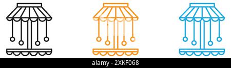 Carousel icon vector logo set collection or bundle pack group Stock Vector
