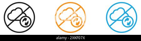 cloud sync disable icon vector logo set collection or bundle pack group Stock Vector