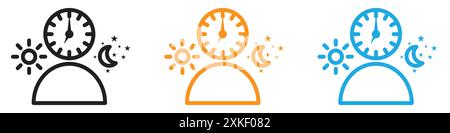 Circadian rhythms icon vector logo set collection or bundle pack group Stock Vector