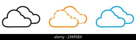 Cloud icon vector logo set collection or bundle pack group Stock Vector