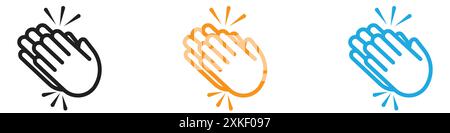 Clapping hand icon vector logo set collection or bundle pack group Stock Vector
