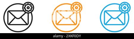 Email settings icon vector logo set collection or bundle pack group Stock Vector