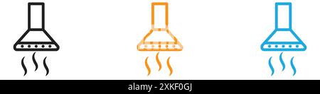 Extractor Hood icon vector logo set collection or bundle pack group Stock Vector