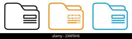 Folder icon vector logo set collection or bundle pack group Stock Vector