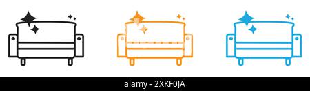 Furniture dry cleaning icon vector logo set collection or bundle pack group Stock Vector