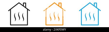 House heating icon vector logo set collection or bundle pack group Stock Vector
