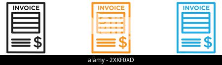 Invoice icon vector logo set collection or bundle pack group Stock Vector