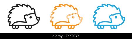 Hedgehog icon vector logo set collection or bundle pack group Stock Vector