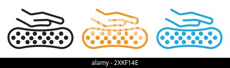 Latex mattress material icon vector logo set collection or bundle pack group Stock Vector